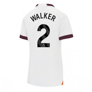 Manchester City Kyle Walker #2 Replika Udebanetrøje Dame 2023-24 Kortærmet